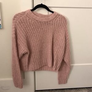 Pink Cable Knit Sweater